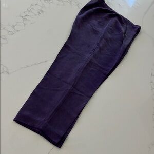 Josephine Chaus 100% Smooth Silk Sophisticated Dress Pants | Size 4P | Deep Plum